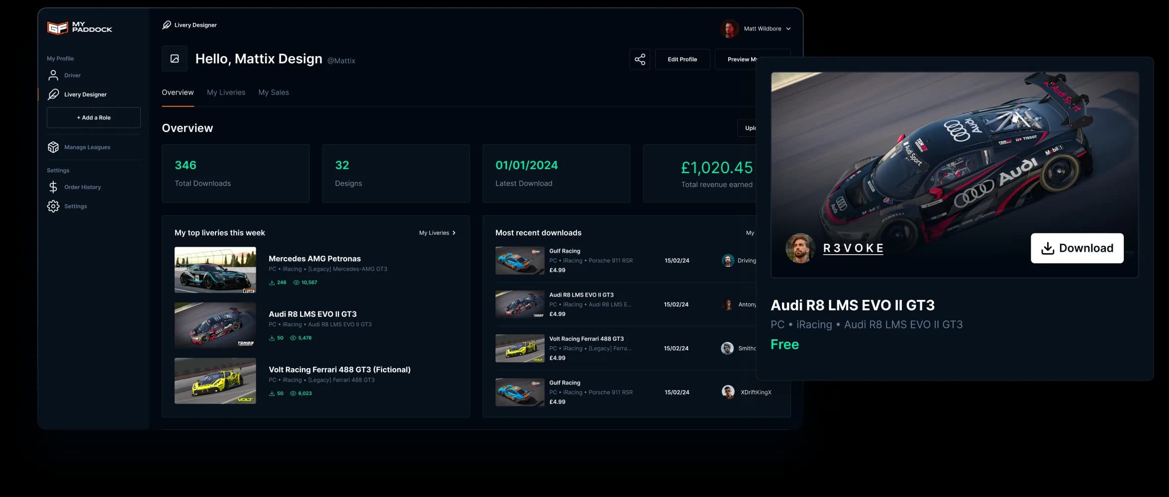 An image showing a the livery designer on Grid Finder